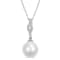 11-12MM Freshwater Cultured Pearl and Diamond Twist Pendant with Chain
in Sterling Silver