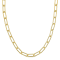 6MM Polished Paperclip Chain Necklace in Yellow Plated Sterling Silver