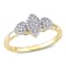 1/5ctw Diamond Marquise and Heart Shaped Cluster Ring in 18K Yellow Gold
Over Sterling Silver