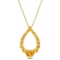 Citrine, Madeira Citrine and Honey Citrine Open Teardrop 18k Gold Plated
Silver Pendant w/Chain