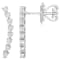 2/5 CT TW Diamond Curved Line Earrings in 14K White Gold