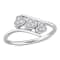 1/10 CT TW Diamond Triple Heart Bypass Promise Ring in Sterling Silver