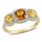 1 3/4 CTW Citrine, Madeira Citrine and 1/3 CT TW Diamond Ring in Yellow
Plated Sterling Silver