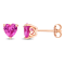 2 CT TGW Created Pink Sapphire Solitaire Stud Earrings in Rose Plated
Sterling Silver