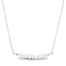 5/8ctw White Topaz Bead Bar Necklace in Sterling Silver