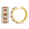 2 7/8 CT TGW  Baguette Garnet and White Topaz Hoop Earrings in Yellow
Gold Over Sterling Silver