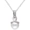 8-8.5MM Freshwater Cultured Pearl and Diamond Pendant with Chain in
Sterling Silver
