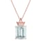6 1/3 CT TGW Ice Aquamarine and Morganite Drop Pendant with Chain in
Rose Plated Sterling Silver