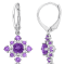 2 1/10 CT TGw Multi Gemstone Cluster Earrings in Sterling Silver