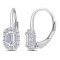 4/5 CT DEW Created Moissanite Octagon Halo Leverback Earrings in
Sterling Silver