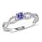 1/6 CT TGW Tanzanite and 1/10 CT TW Diamond Infinity Ring in Sterling Silver