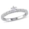1/4 CT TGW Created White Sapphire and Diamond Accent Ring in Sterling Silver