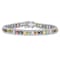 8 1/5 CT TGW Multi-Color Sapphire and 2 1/5 CT TDW Diamond Tennis
Bracelet in 18K White Gold