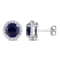 5 1/2 CT TGW Created Blue and Created White Sapphire Stud Earrings in
Sterling Silver