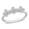 0.06 CT TW Diamond Floral Band in Sterling Silver