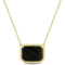 5 CT TGW Hematite Necklace with Beaded Halo in Yellow Plated Sterling Silver