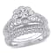1/6 CT TW Diamond Vintage Bridal Set in Sterling Silver