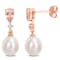 8-8.5MM Freshwater Cultured Pearl, 4/5 CT TGW Morganite, Diamond Accent
Earrings in 14K Rose Gold