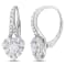 2 2/5 CT TGW Created White Sapphire Halo Heart Earrings in Sterling Silver