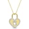 1/5ctw Diamond Heart Lock Pendant with Chain in 18K Yellow Gold Over
Sterling Silver