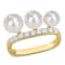 6-7.5 MM Freshwater Cultured Pearl & 3/8 CT TGW White Topaz Ring in
Yellow Plated Sterling Silver