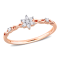 1/10ctw Diamond Floral Promise Ring in 18K Rose Gold Over Sterling Silver