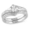 1/10 CT TW Diamond Chevron Bridal Set in Sterling Silver