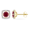 1 1/6 CT TGW Created Ruby and Diamond Accent Square Stud Earrings in 10K
Yellow Gold