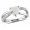 7/8 CT TGW Opal and Diamond Accent Heart Ring in Sterling Silver