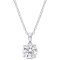 1 4/5 CT DEW Created Moissanite Solitaire Pendant with Heart Detail and
Chain in Sterling Silver