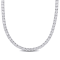 33 CT TGW Created White Sapphire Tennis Necklace in Sterling Silver