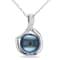 9-9.5MM Black Freshwater Cultured Pearl and Diamond Pendant with Chain
in Sterling Silver
