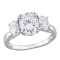 3 CT DEW Created Moissanite 3-Stone Engagement Ring in 10K White Gold