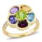 3 3/8 CTW Multi-Gemstone and Diamond Accent Floral Ring in Yellow Plated
Sterling Silver