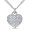 3 1/2 CT TGW Created White Sapphire Heart Pendant with Triple-Strand
Chain in Sterling Silver
