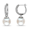 9-9.5 MM Freshwater Cultured Pearl and Diamond Accent Earrings in
Sterling Silver