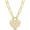 3.5-5MM Freshwater Cultured Pearl and Diamond Accent Heart Pendant in
Yellow Plated Sterling Silver