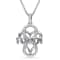 Diamond Infinity Heart "Mom" Pendant with Chain in Sterling Silver