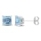 2 3/4 CT TGW Square Sky Blue Topaz Stud Earrings in Sterling Silver