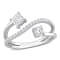4/5 CT TGW Lab Grown Diamond 2-Stone Bypass Crossover Ring in 14K White Gold