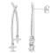 1 CT TGW Lab Grown Diamond Earrings in 14K White Gold