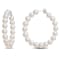 6-6.5MM Freshwater Cultured Pearl Hoop Earrings in Sterling Silver