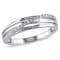 Diamond Crossover Ring in Sterling Silver