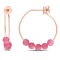 1 1/8ctw Pink Tourmaline Bead Hoop Earrings in Rose Plated Sterling Silver