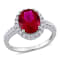 4 3/4 CT TGW Created Ruby and Created White Sapphire Halo Engagement
Ring in 10K White Gold