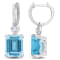 8 1/4 CT TGW Sky Blue Topaz and White Topaz Drop Earrings in Sterling Silver