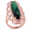 35 CT TGW Green and White Cubic Zirconia Ring in Rose Plated Sterling Silver