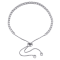 3 3/4 CT TGW White Topaz Tassel Bolo Bracelet in Sterling Silver
