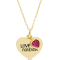 5/8 CT TGW Created Ruby "Love You Forever" Heart Pendant with
Chain in Yellow Plated Sterling Silver