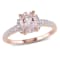 1 1/7 CT TGW Morganite and Diamond Accent Ring in 18K Rose Gold Over
Sterling Silver